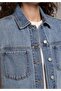 Oversize Fit Women's Light Indigo Denim Vest - 4