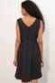 Women's Short V-Neck Polka Dot Dress 2606 - Black - 6