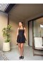 Neck Tie Mini Dress Black - 5