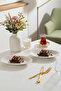 4464 Beliz Set of 2 Porcelain Kayık Plates - Oval Breakfast Serving Set 20cm