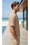 Men's Trendy Summer Wrinkled Fabric Short Sleeve T-Shirt and Pants Set - 2