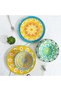 AHX 12 Piece Ceramic Dinnerware Set - Modern Kitchen Dish Set - Colorful Decorative - Service for 4 - 3
