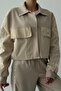 Quzu 25K0510082 Fabric Matchli Label Detailed Jacket - 3