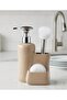 Porcelain Countertop Liquid Soap Dispenser Set with Brush and Sponge 550 ml