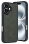 Ilkeshop New iPhone 16 Case Aras Leather Cover - (205601) Dark Green