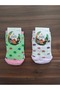 1-2 Years Old Girl's Smile Patterned Combed Cotton Seasonal Booties Socks 12 Pack - 3
