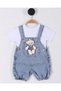 Baby Boy Summer Stylish 2-Piece Set with Teddy Bear Accessory, Denim Overalls and White T-Shirt 3-6-9-12 Months R2566 - 2