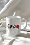 كوب سيراميك أبيض منقوش عليه I Love Turkey سعة 330مل مطبوع - 3
