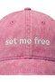 ''Set Me Free'' Embroidered Washed Cap /''Set Me Free'' Embroidered Washed Baseball Cap - 3