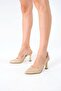 Ten Rugan Leather Pointed Toe Open Back 9 cm Wedge Heel New Season