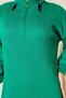 Women's Turtleneck Long Sleeve Knitwear Green Hijab Dress - 3