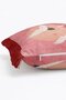 Flying Crane Birds Fringed Throw Pillow Cover - Japanese-Inspired Cover with Burgundy Tassels - 5