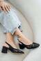 Rodda Women's Straw Heeled Shoes Black
