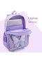 16” Trolley School Bag Set of 3 with Wheels – Backpack, Lunch Bag & Pencil Case w/ Laptop Compartment-Girl Power Purple - 5