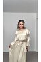 Shiny Fabric Ruffle Sleeve Dress - 4