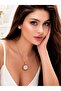 Women's steel necklace with bright stone sun figure - 3