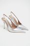 Gloria Silver Patent Leather Belt Detail Pointed Toe Women's Heeled Shoes - 4