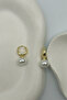 Pearl Detailed Gold Color Women's Set Earrings - 7