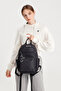 حقيبة ظهر نسائية سوداء يومية متوسطة الحجم مصنوعة من قماش خفيف الوزن - 6