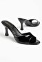 Bonbon Black Heeled Slippers - 5