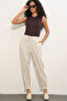 Women's Striped Linen Trousers 30102 - Beige - 3