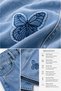 Girl's Summer Denim Pants and Printed T-Shirt Set 3-9 Years I Jean Combination with Butterfly Detail I Two-Piece Set - 6
