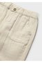 1-4 Years Old Baby Boy Beige Muslin Pants 100% Cotton Elastic Waist with Pockets - 3