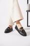 Telvar Sole Support Buckle Genuine Leather Women's Shoes Black Skin - 3