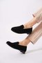 Urema Belted Stitched Women's Loafer Genuine Leather Orthopedic Women's Shoes Black Suede - 2