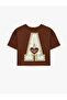 Cotton Short Sleeve Crew Neck Back Printed T-Shirt - 4