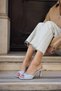 Holis Women's Baby Blue Genuine Leather Single Strap Heel Shoes - 2