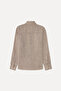 Men's Mink Color Regular Fit Long Sleeve Linen Shirt - 2