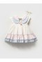 Girl's Cotton Baby Collar Ruffle Dress and Headband Set
