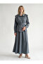 Women's Modal Fabric Skirt and Belt 2-Piece Set - Smoked - 4