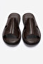 Men's Banded Slippers Real Leather Dc 1163 Brown - 5