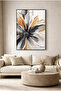 Abstract Glass Painting with Macro Floral Pattern - Black Metal Framed Home, Business, and School Wall Art - 2