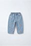 Unisex Kids' Cotton Balloon Embroidered Oversize Jeans