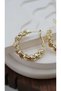 Thick Serrated Detail Hoop Earrings - 2