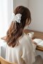 Bowknot Buckle Pearl Small Polka Dot Transparent Lace and Chiffon Fabric