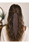 Burgundy White Braided Hair Clip – Modern Boho Hair Accessory