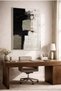 Black and Cream Antique Textured Abstract Glass Painting - White Metal Framed Painting for Home, Business, and School - 3