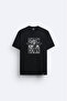 System of down Printed Crew Neck Black T-Shirt T-Shirt