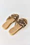 Women's macrame knit detailed slipper brown - 4