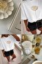 Women's Oversize T-Shirt Pure Bloom Printed White – Crew Neck, Comfortable Fit, 100% Cotton - 4
