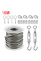 30M 15M/30M Picture Wire Cable Railing Kit Garden Heavy Duty Screw Eye Screw Turnbuckle Wire Tension - 5
