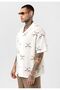 Patterned Short Sleeve Pocketless Oversize Shirt - 3