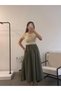 Women's Poplin Fabric Dress with Belt at the Waist - 2