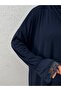 Special Lace Prayer Dress-Mt1648 Navy Blue - 2