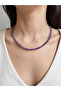 Amethyst Natural Stone Necklace 5mm Faceted Cut - 3