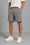 Regular-Fit, Cotton, Comfortable Fit, Knee-Length, Internal Lacing, Embroidery Detail, Basic, Knitted Shorts 311